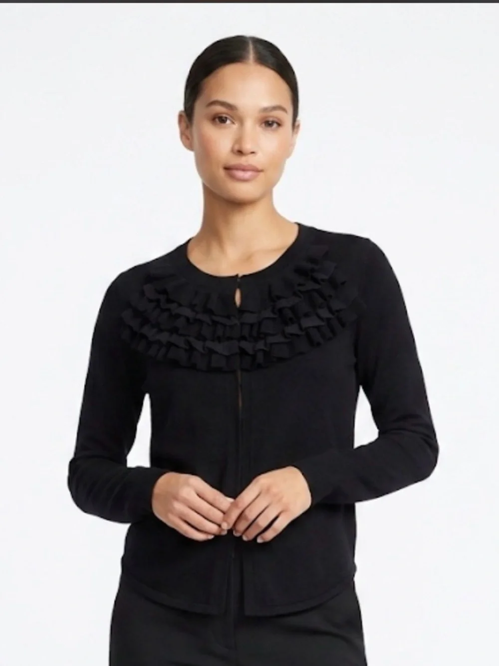 Banana Republic Black Merino Knit Cardigan